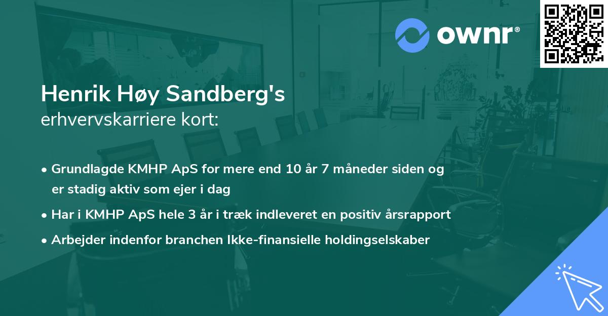 Henrik Høy Sandberg's erhvervskarriere kort