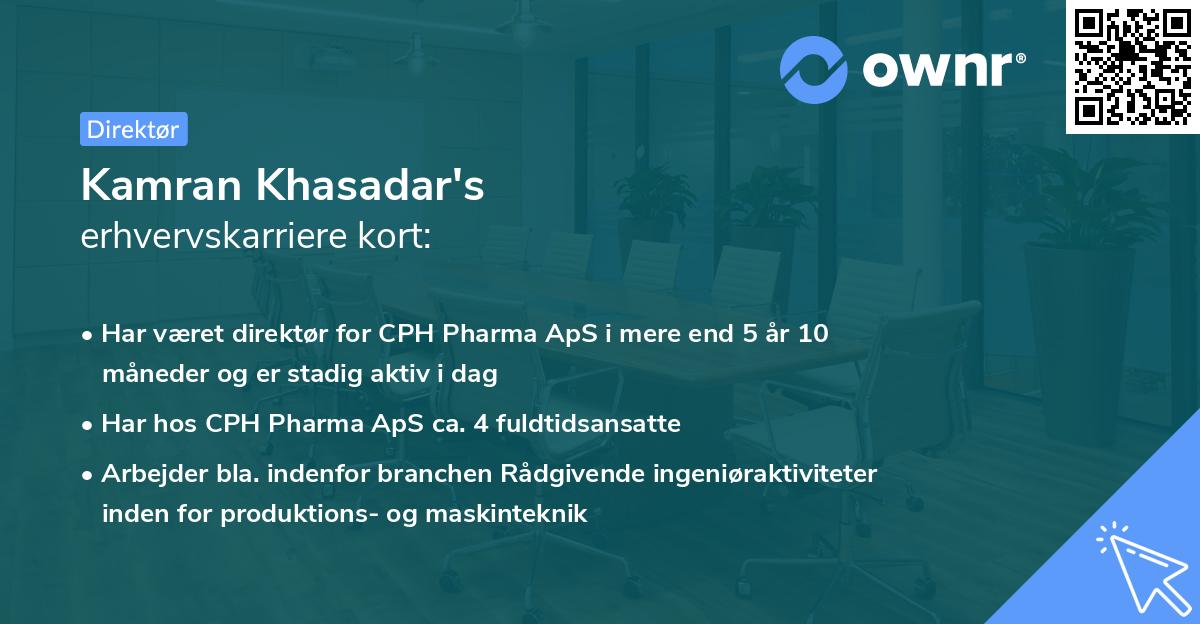 Kamran Khasadar's erhvervskarriere kort