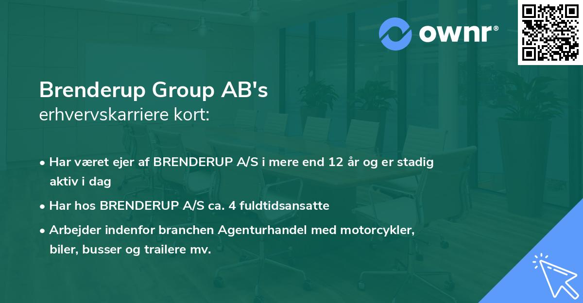 Brenderup Group AB's erhvervskarriere kort