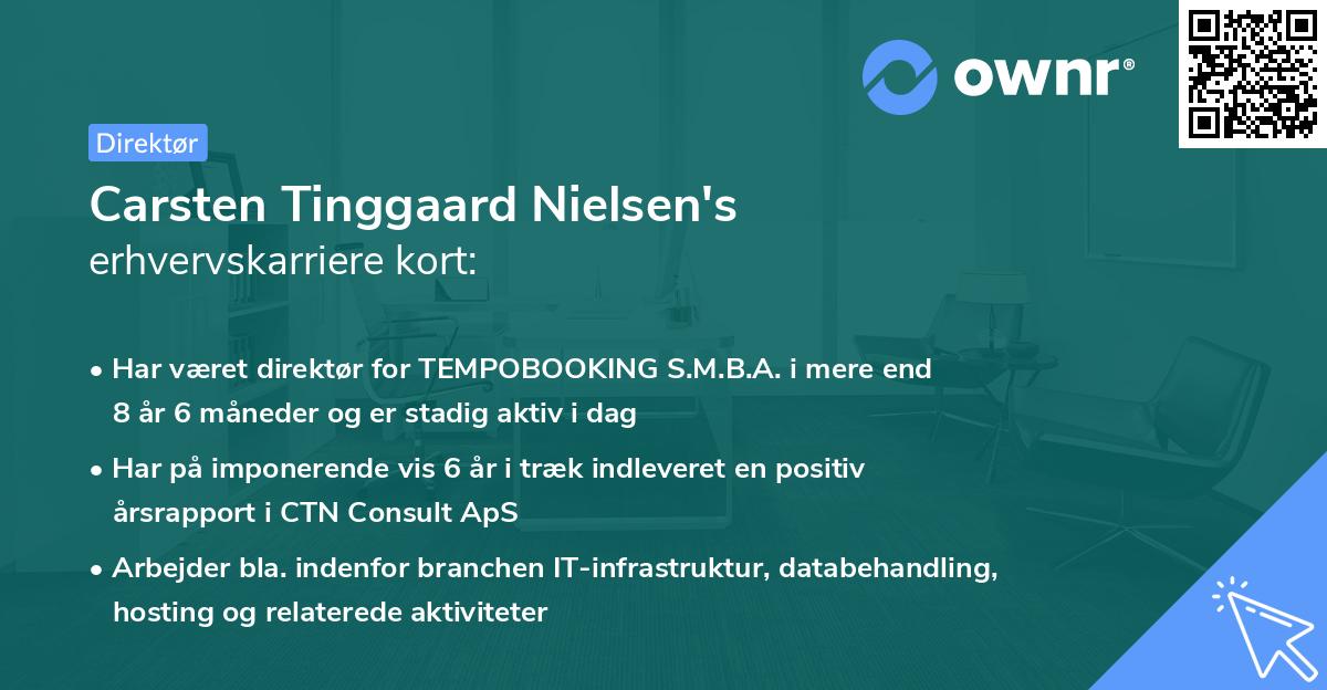 Carsten Tinggaard Nielsen's erhvervskarriere kort