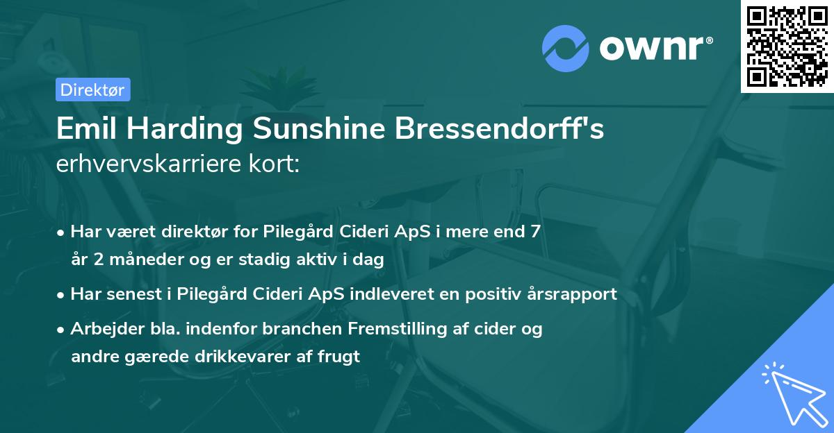 Emil Harding Sunshine Bressendorff's erhvervskarriere kort