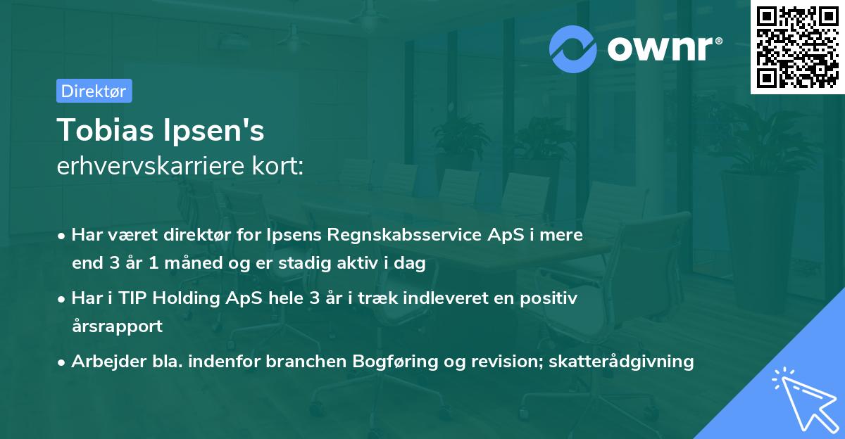 Tobias Ipsen's erhvervskarriere kort