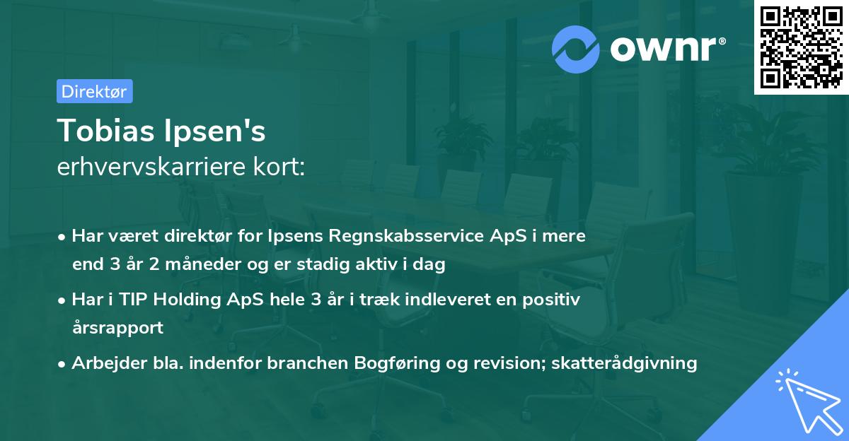Tobias Ipsen's erhvervskarriere kort