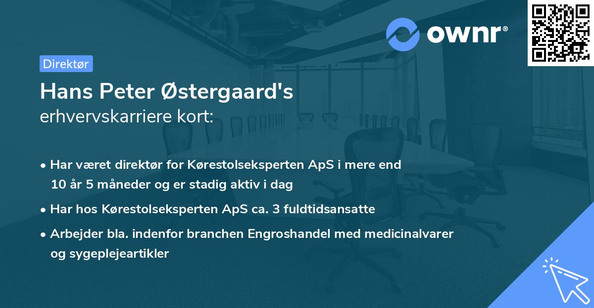 Hans Peter Østergaard's erhvervskarriere kort