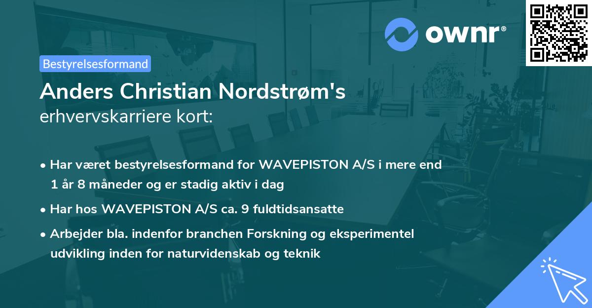 Anders Christian Nordstrøm's erhvervskarriere kort