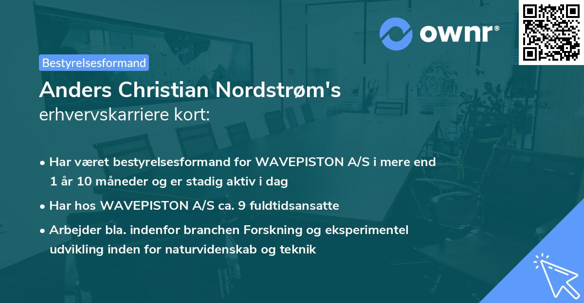 Anders Christian Nordstrøm's erhvervskarriere kort