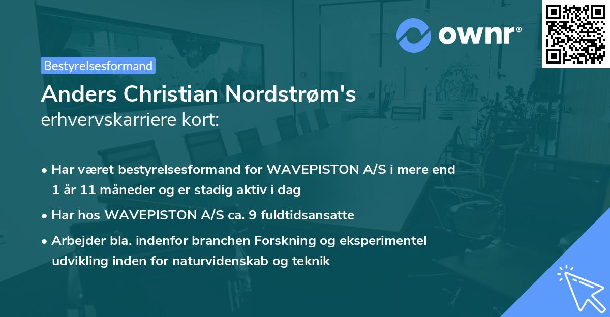 Anders Christian Nordstrøm's erhvervskarriere kort