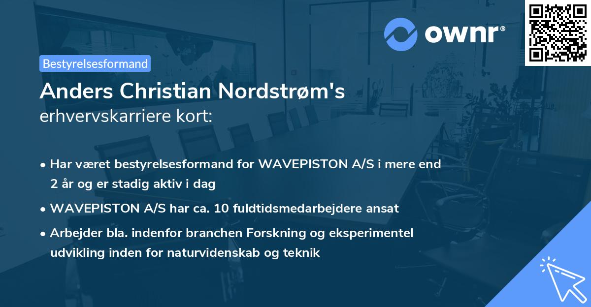 Anders Christian Nordstrøm's erhvervskarriere kort