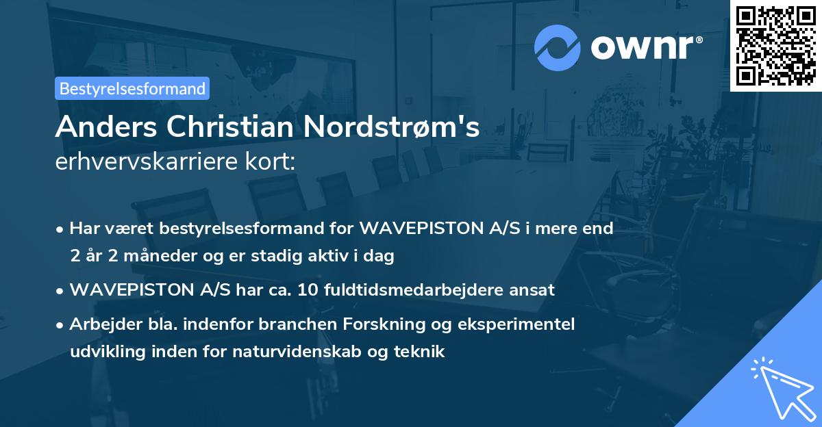 Anders Christian Nordstrøm's erhvervskarriere kort