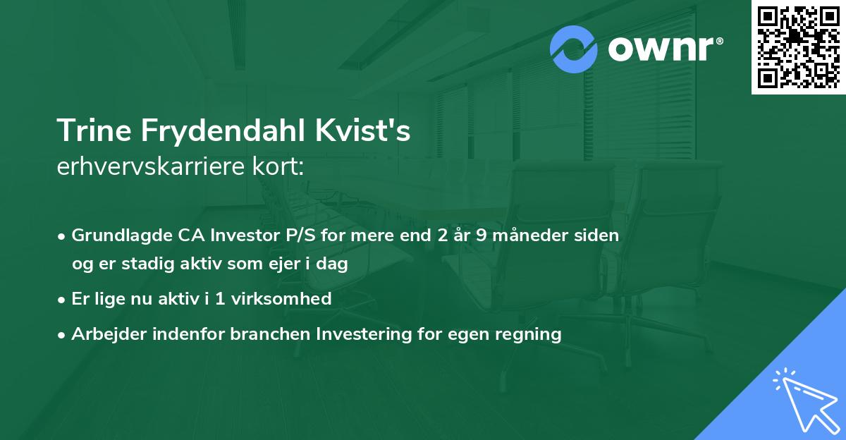 Trine Frydendahl Kvist's erhvervskarriere kort