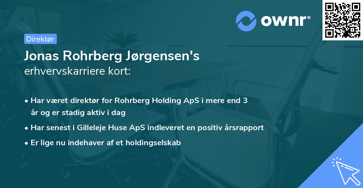 Jonas Rohrberg Jørgensen's erhvervskarriere kort