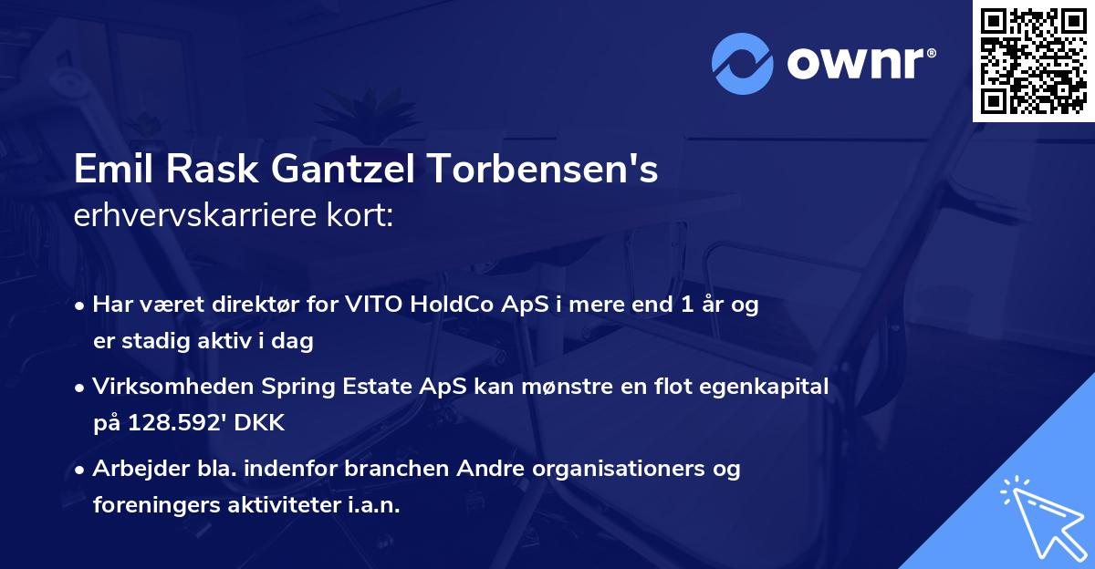 Emil Rask Gantzel Torbensen's erhvervskarriere kort