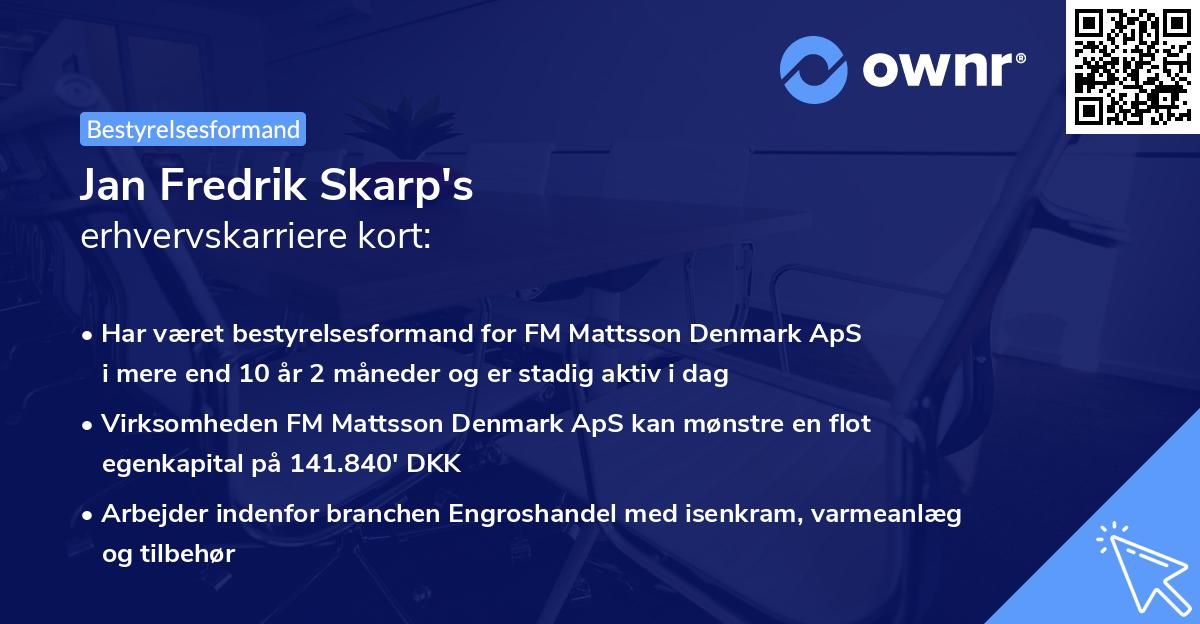 Jan Fredrik Skarp's erhvervskarriere kort