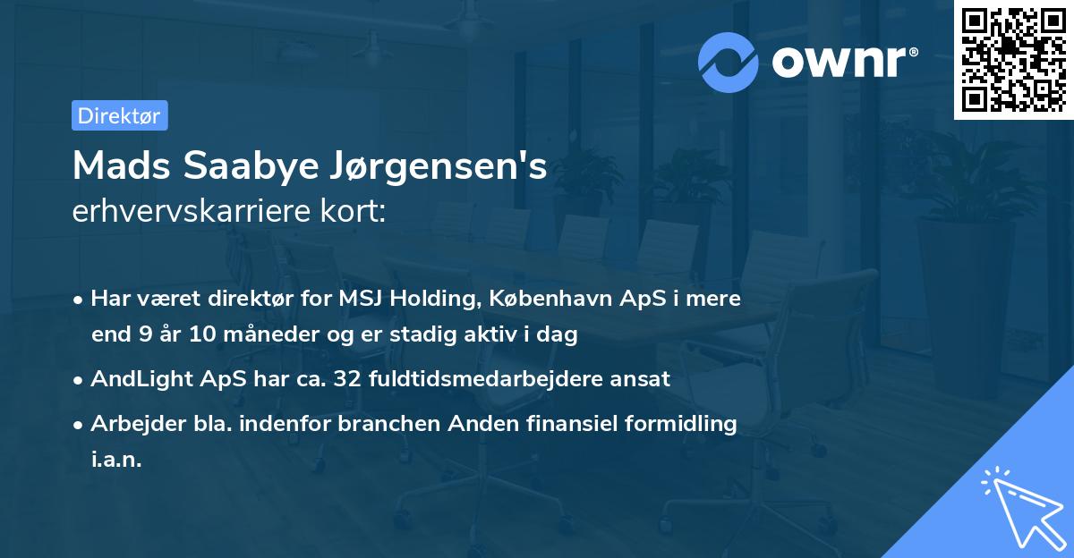 Mads Saabye Jørgensen's erhvervskarriere kort