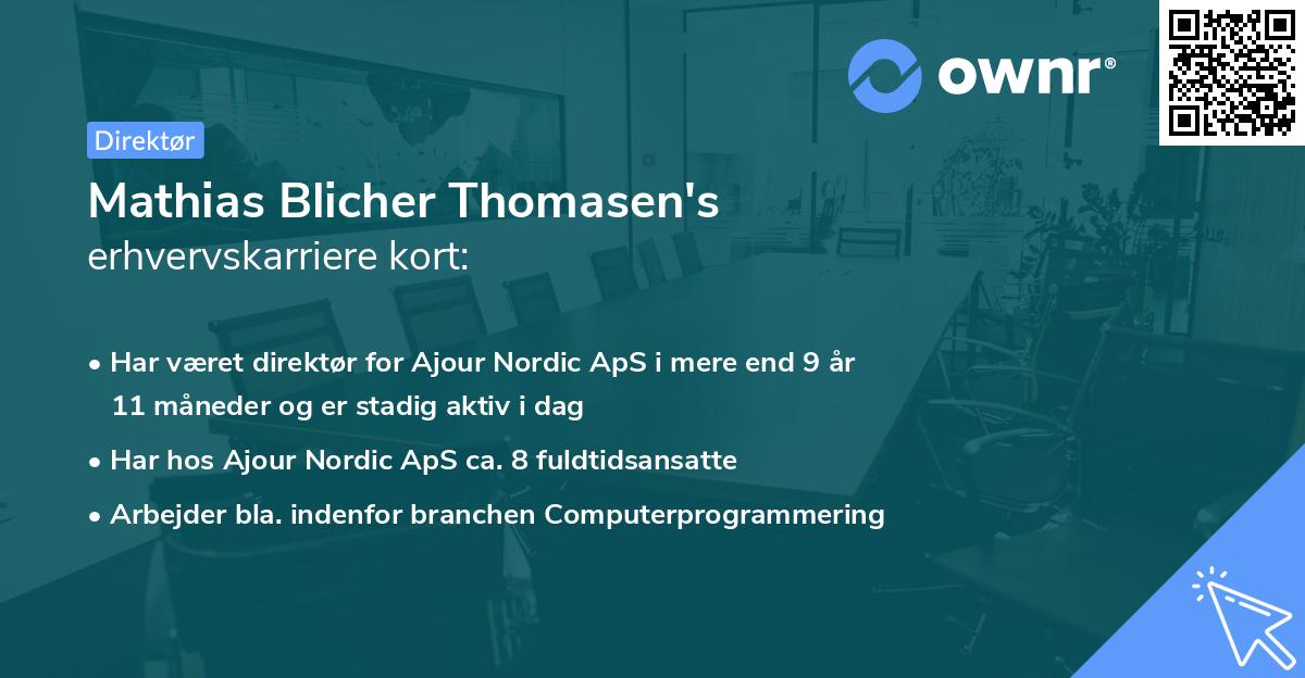 Mathias Blicher Thomasen's erhvervskarriere kort