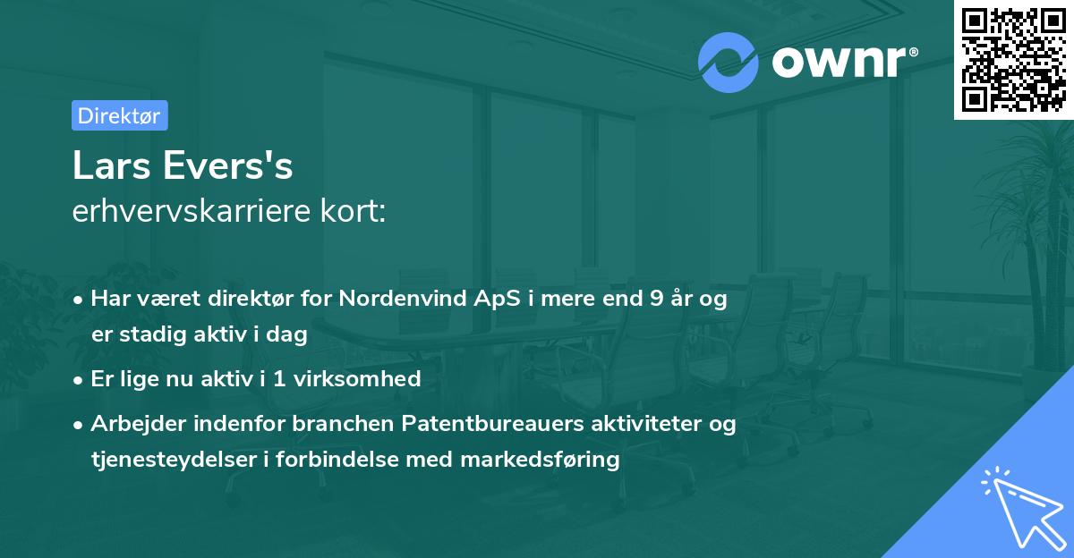Lars Evers's erhvervskarriere kort
