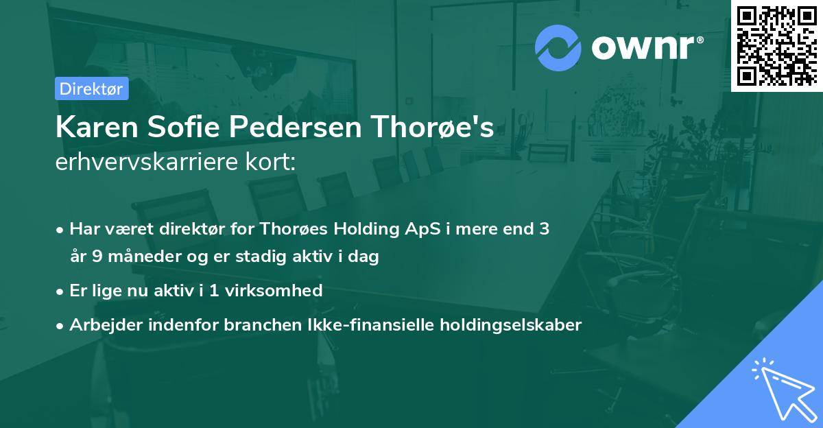 Karen Sofie Pedersen Thorøe's erhvervskarriere kort