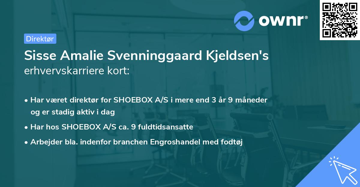 Sisse Amalie Svenninggaard Kjeldsen's erhvervskarriere kort