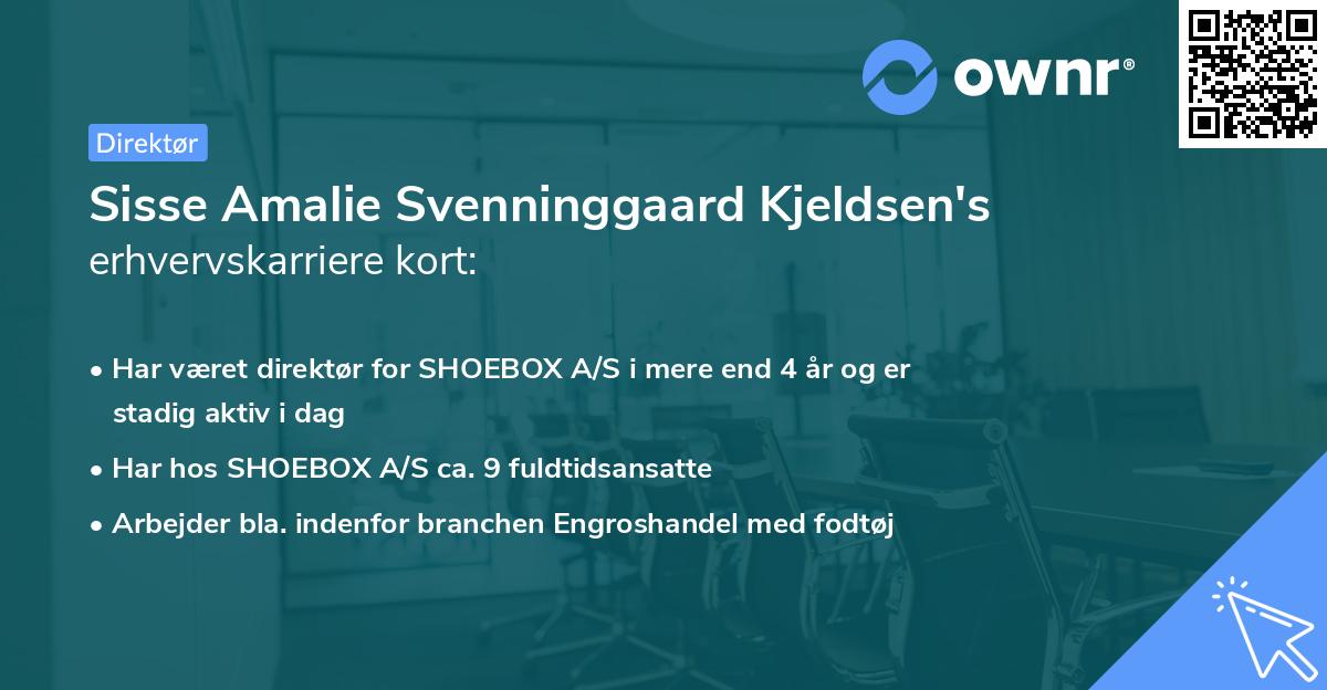 Sisse Amalie Svenninggaard Kjeldsen's erhvervskarriere kort