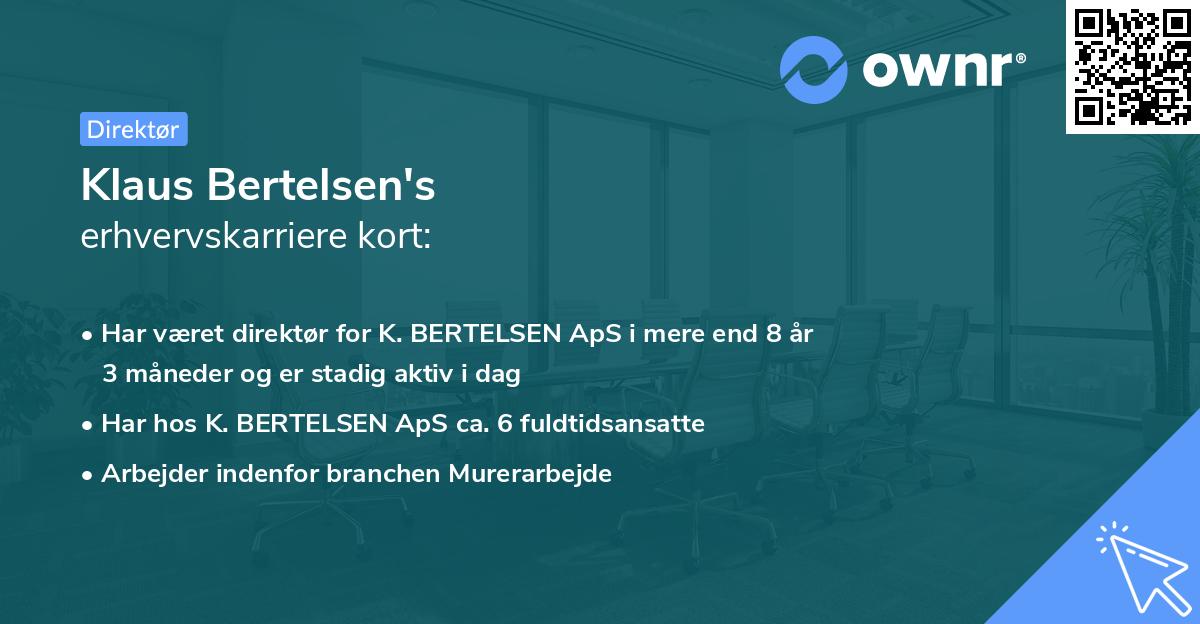 Klaus Bertelsen's erhvervskarriere kort