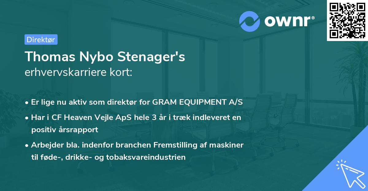 Thomas Nybo Stenager's erhvervskarriere kort