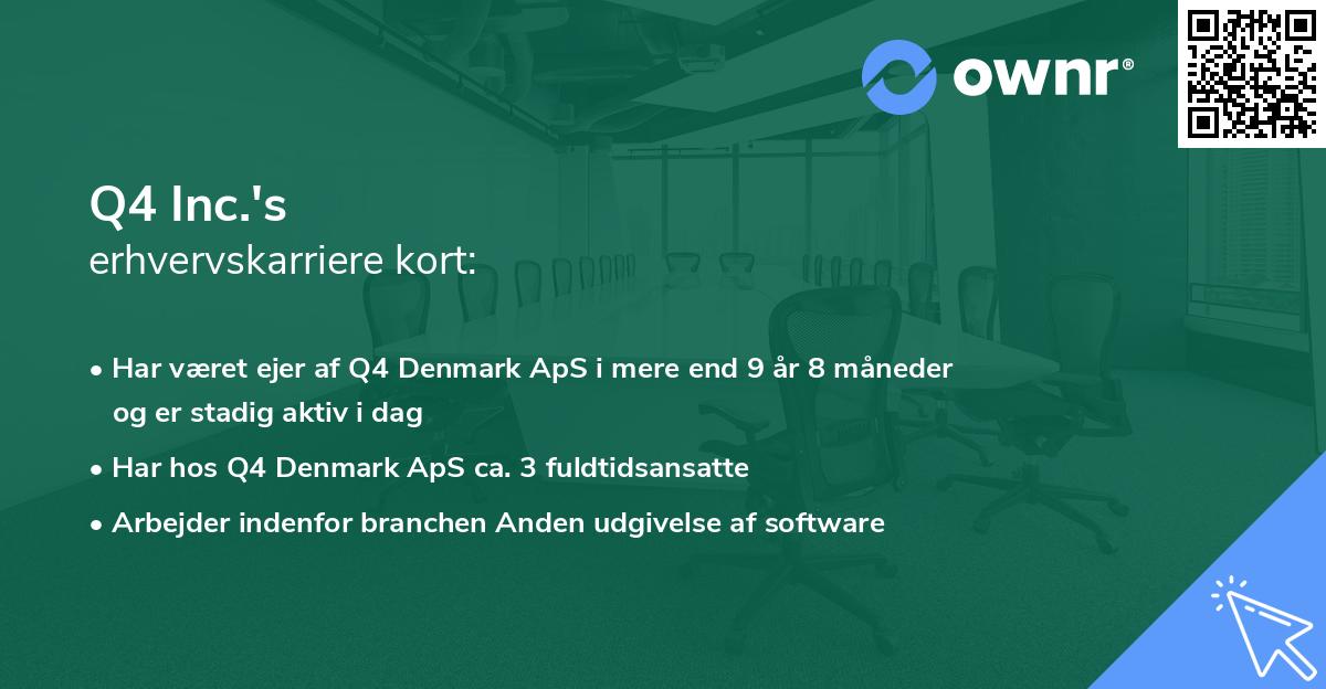 Q4 Inc.'s erhvervskarriere kort