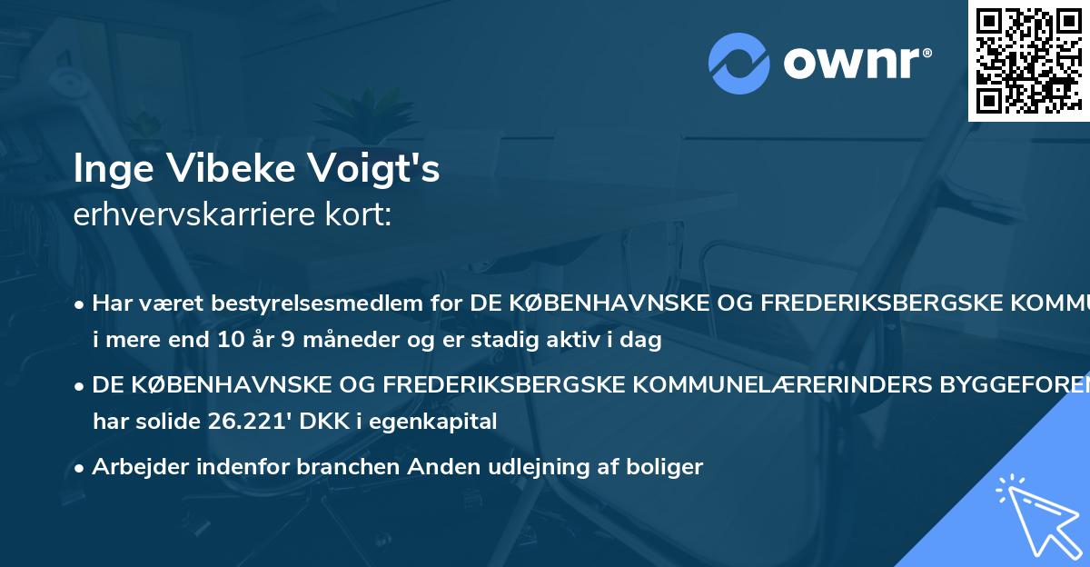 Inge Vibeke Voigt's erhvervskarriere kort