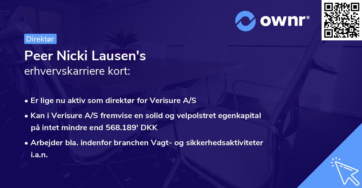 Peer Nicki Lausen's erhvervskarriere kort