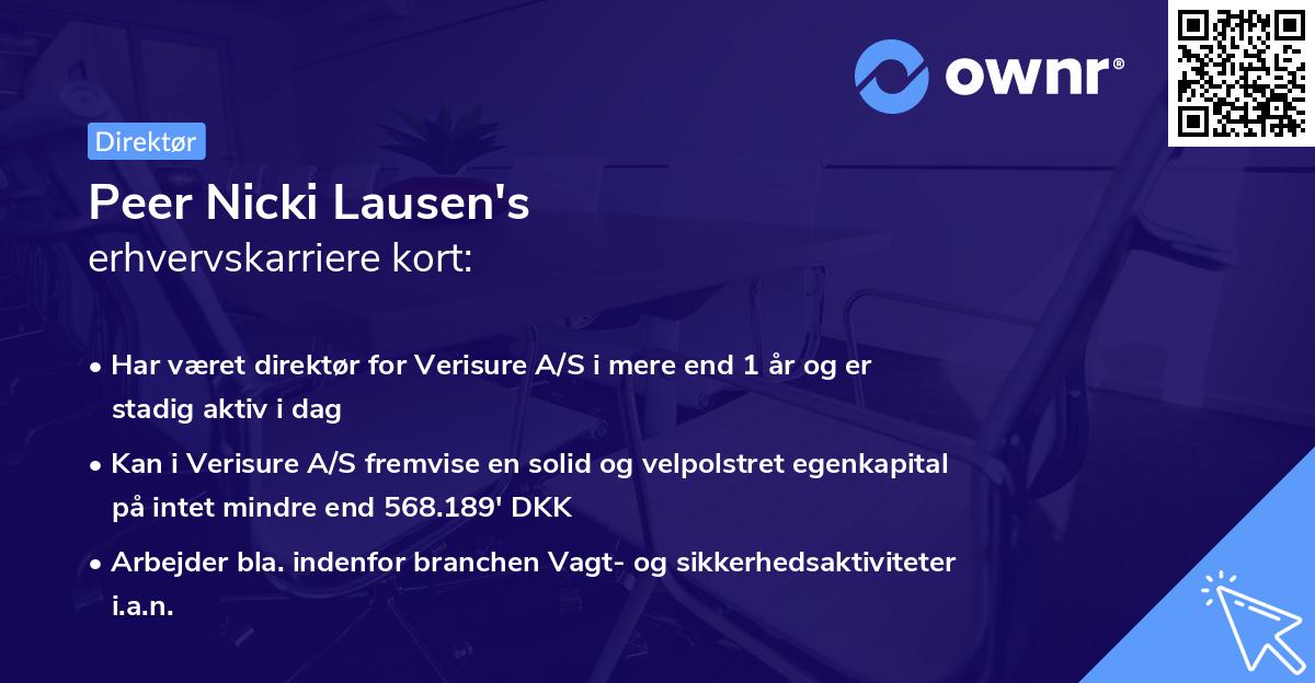 Peer Nicki Lausen's erhvervskarriere kort