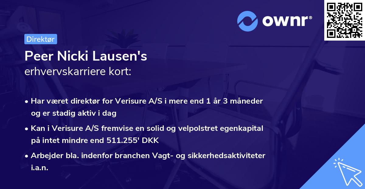 Peer Nicki Lausen's erhvervskarriere kort