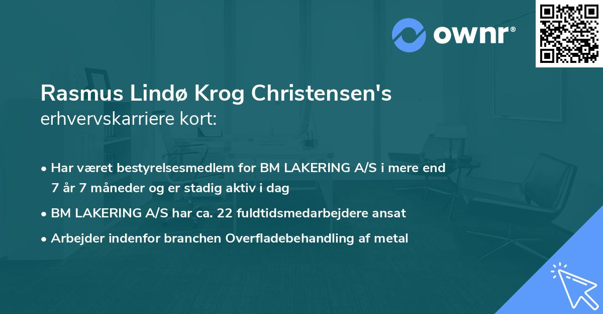 Rasmus Lindø Krog Christensen's erhvervskarriere kort