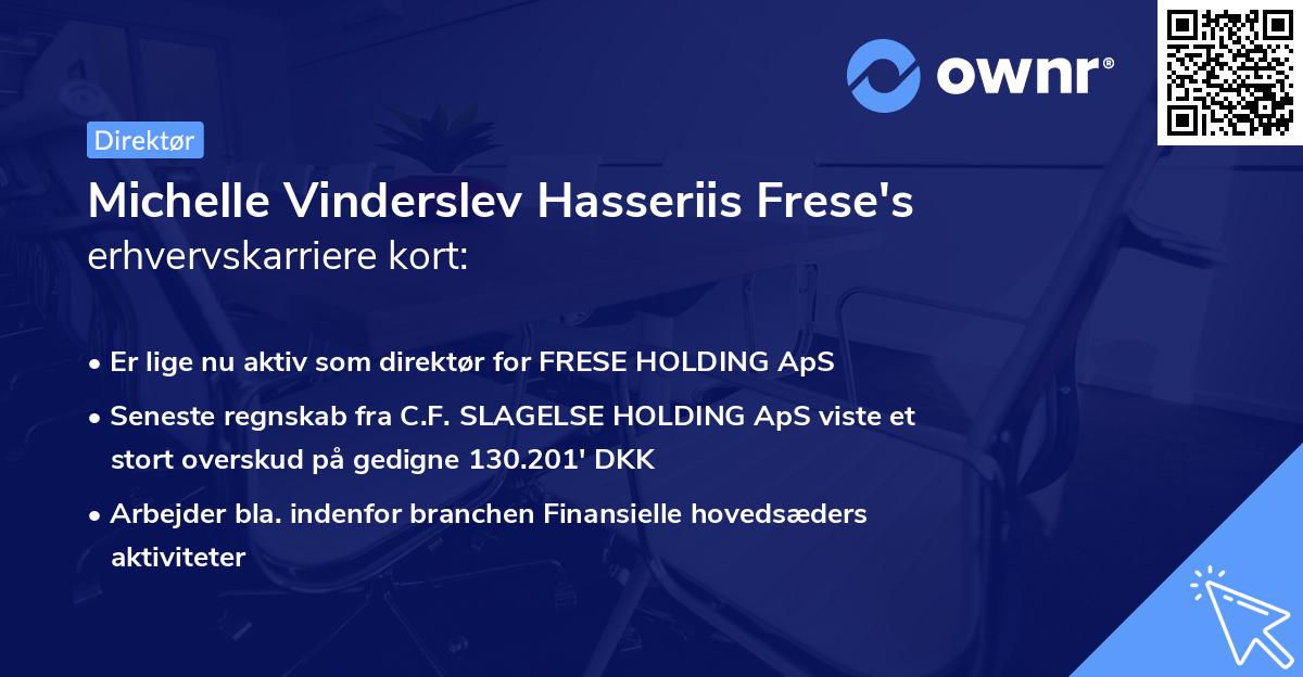 Michelle Vinderslev Hasseriis Frese's erhvervskarriere kort