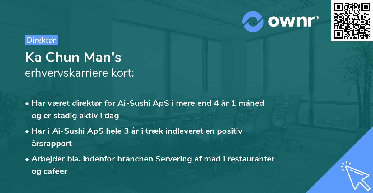 Ka Chun Man's erhvervskarriere kort