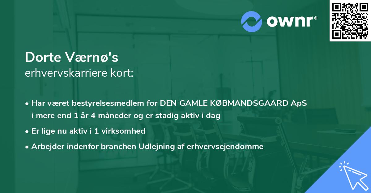 Dorte Værnø's erhvervskarriere kort