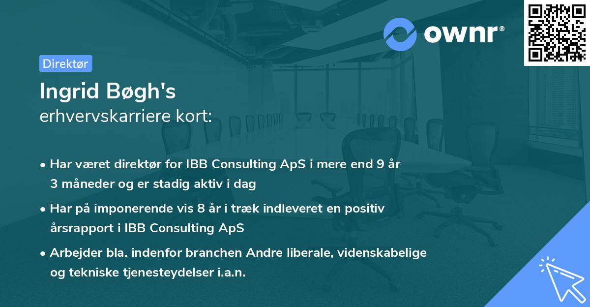 Ingrid Bøgh's erhvervskarriere kort