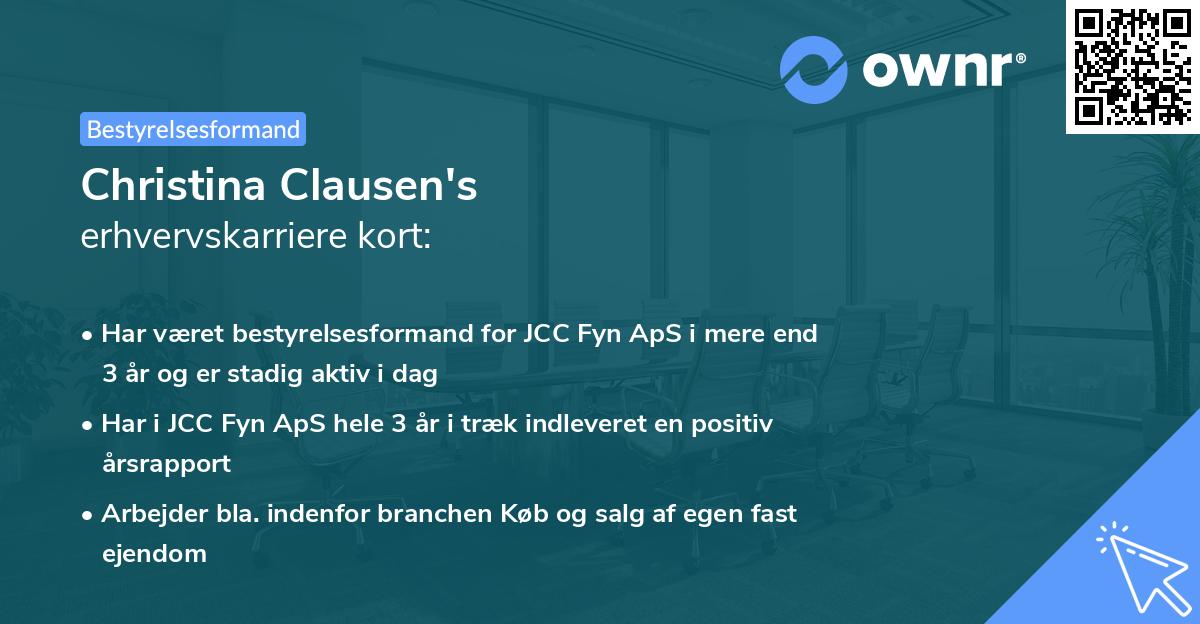 Christina Clausen's erhvervskarriere kort