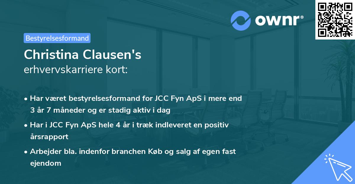 Christina Clausen's erhvervskarriere kort