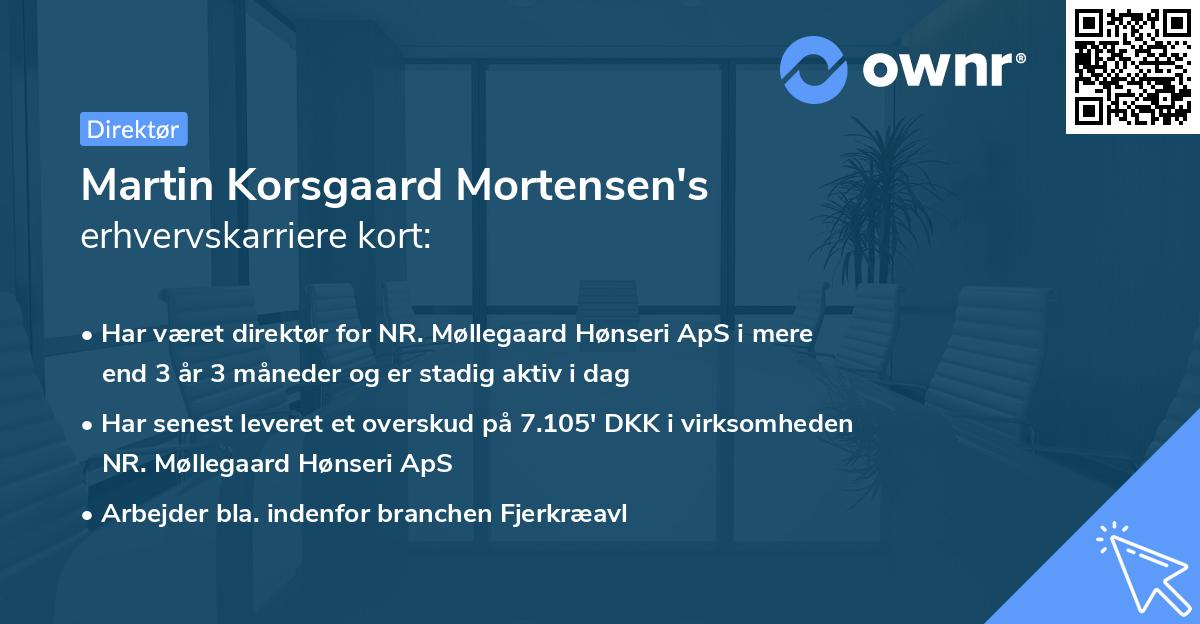 Martin Korsgaard Mortensen's erhvervskarriere kort