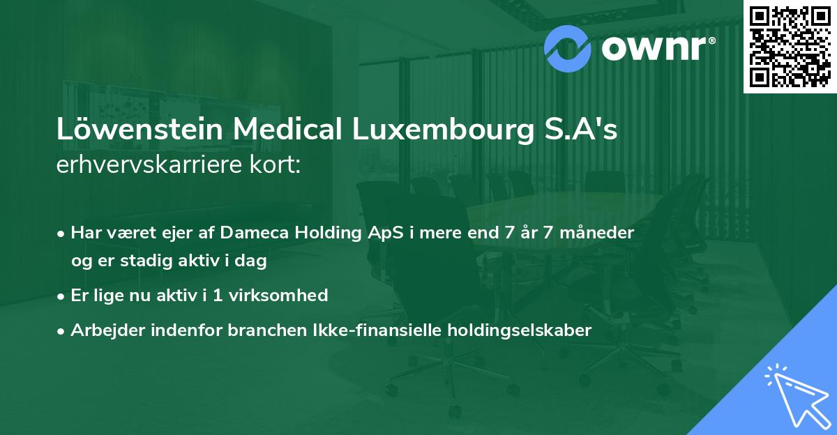 Löwenstein Medical Luxembourg S.A's erhvervskarriere kort