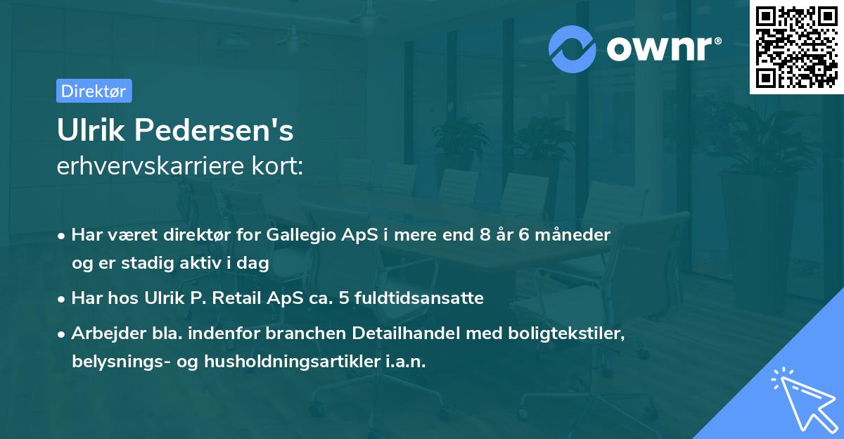 Ulrik Pedersen's erhvervskarriere kort