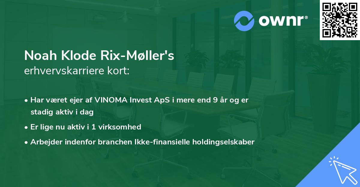 Noah Klode Rix-Møller's erhvervskarriere kort