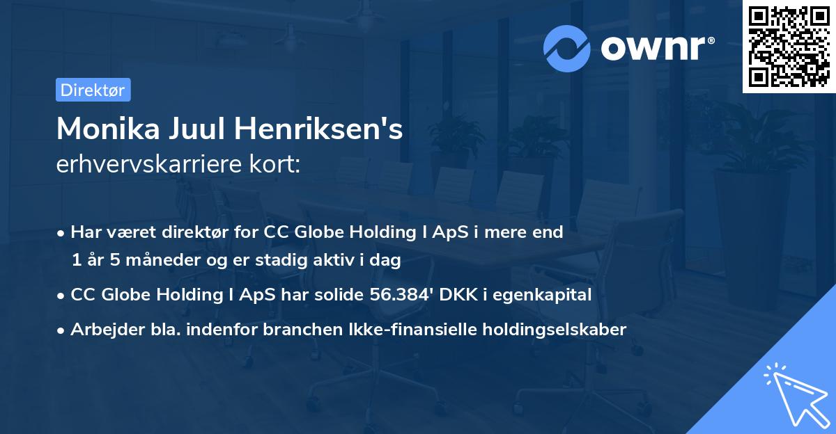 Monika Juul Henriksen's erhvervskarriere kort