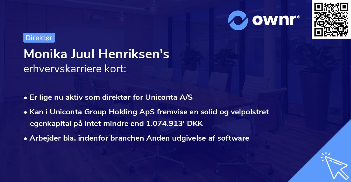 Monika Juul Henriksen's erhvervskarriere kort