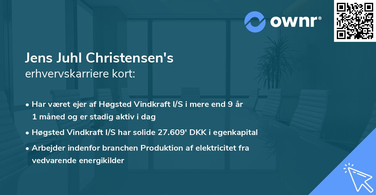 Jens Juhl Christensen's erhvervskarriere kort