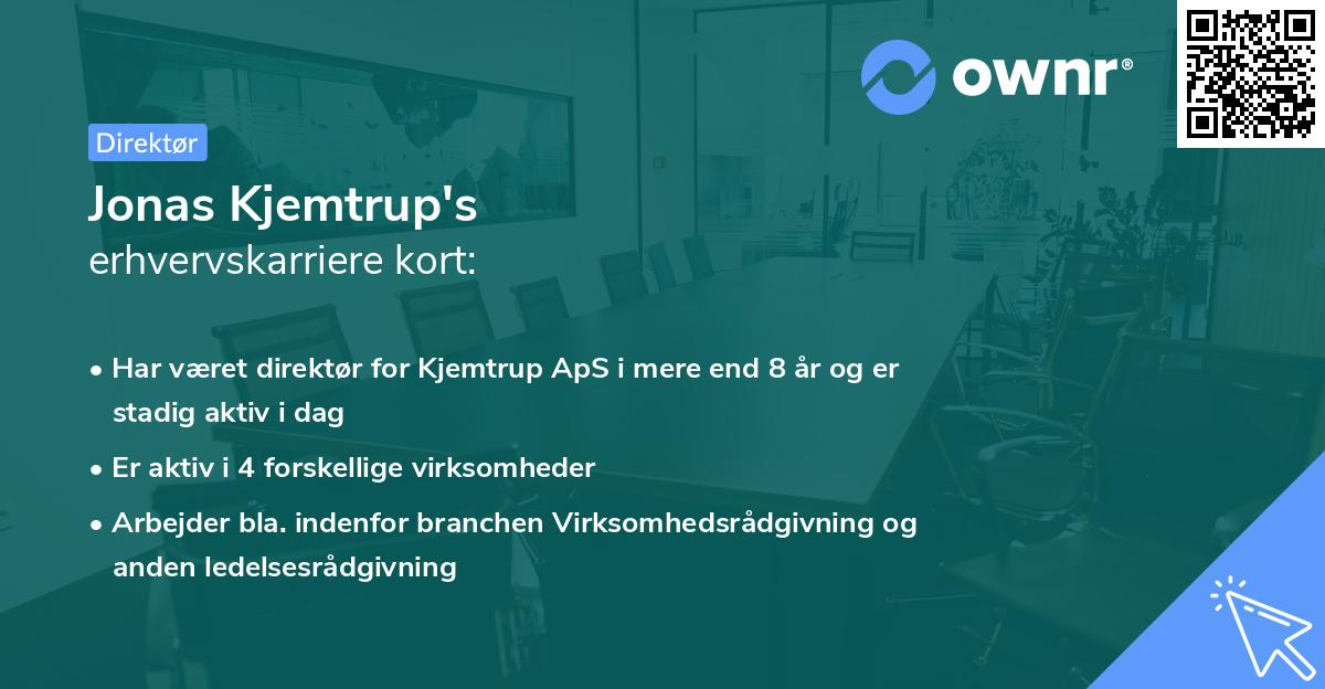 Jonas Kjemtrup's erhvervskarriere kort