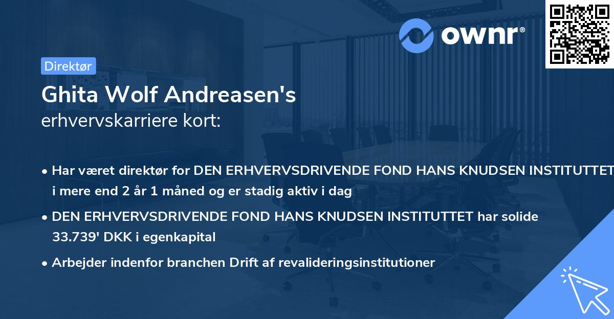 Ghita Wolf Andreasen's erhvervskarriere kort
