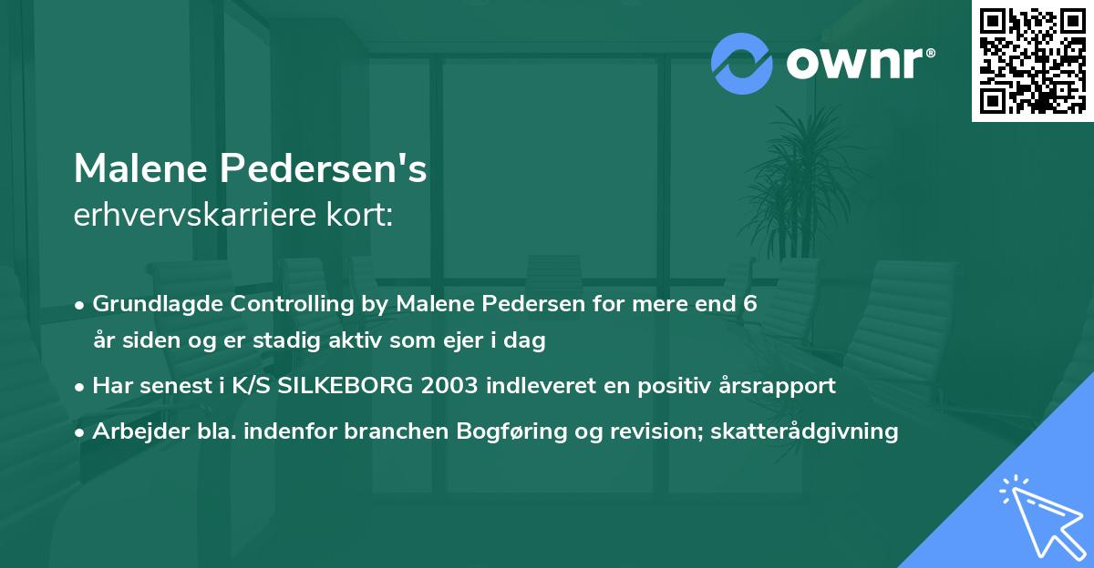 Malene Pedersen's erhvervskarriere kort