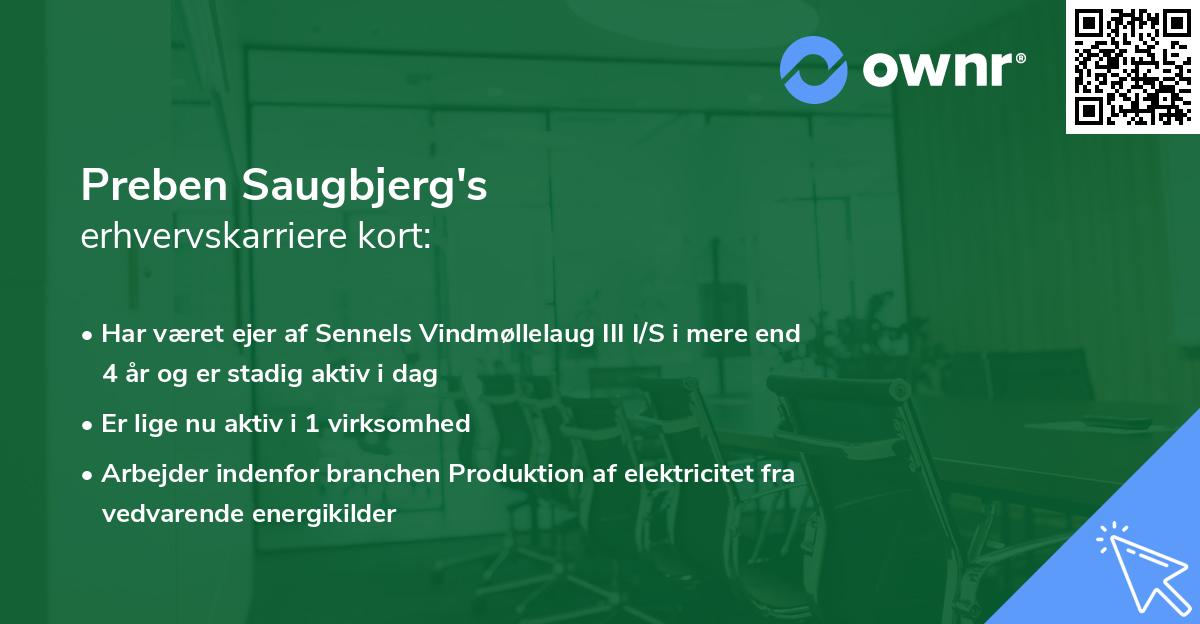 Preben Saugbjerg's erhvervskarriere kort