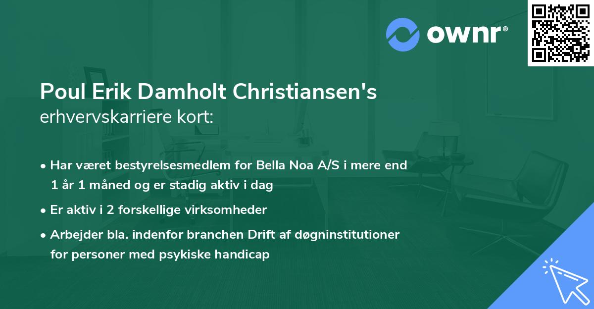 Poul Erik Damholt Christiansen's erhvervskarriere kort