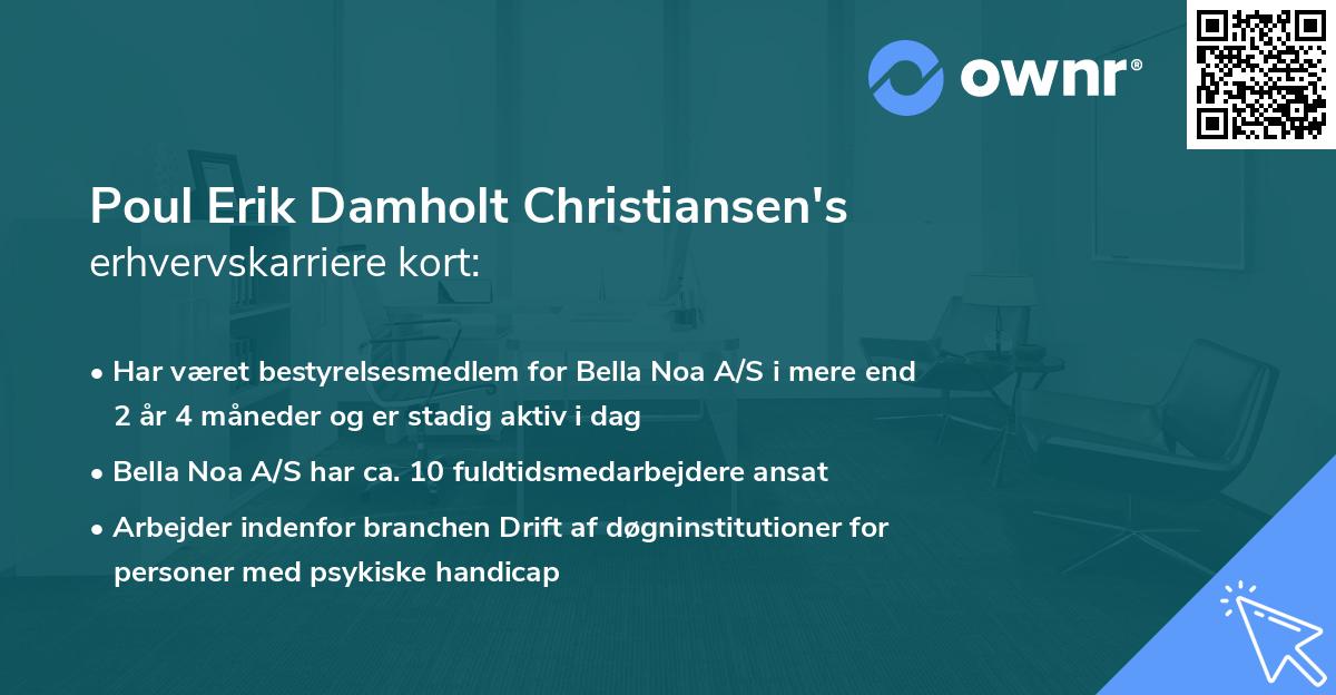 Poul Erik Damholt Christiansen's erhvervskarriere kort